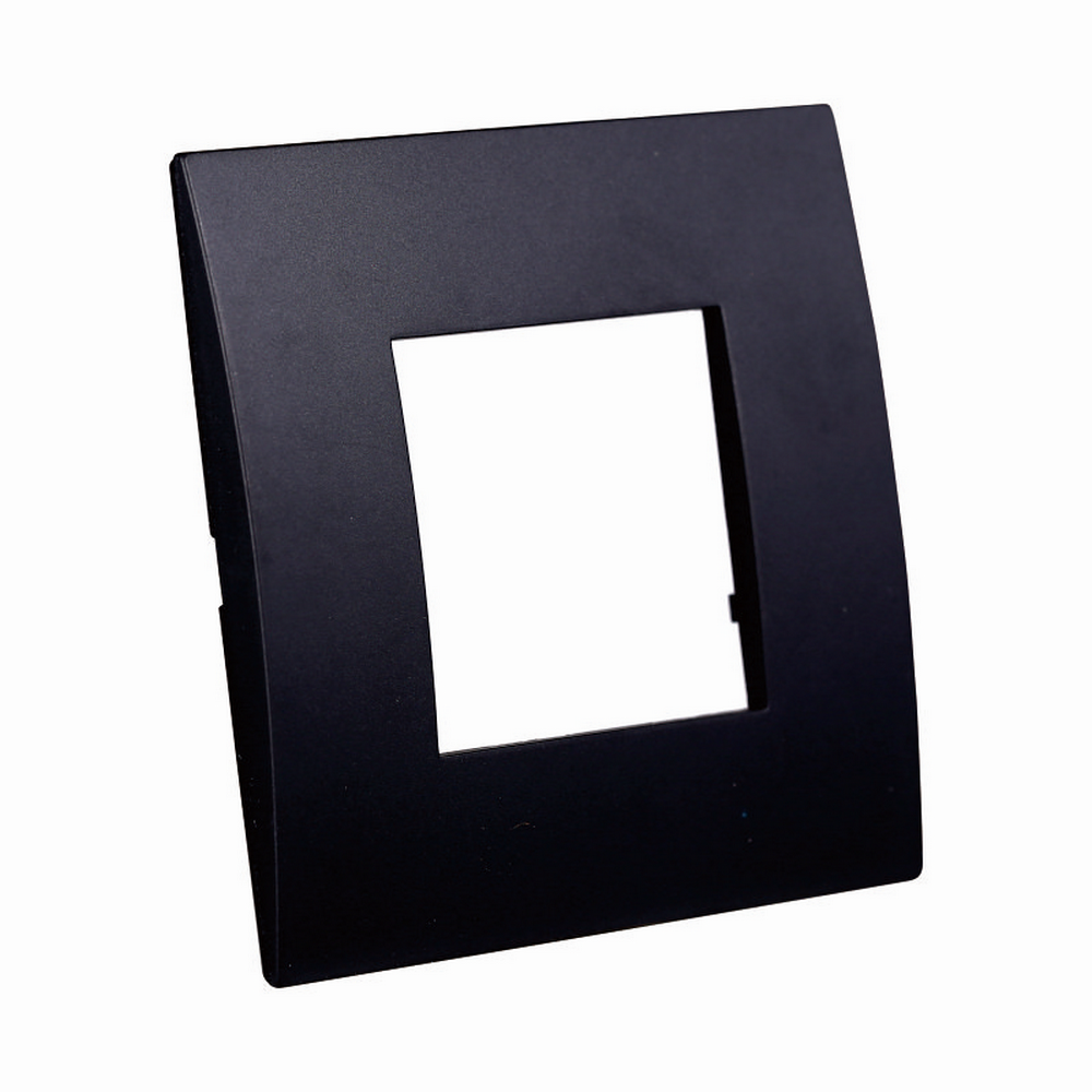 Placca 2 moduli 502 in plastica nera compatibile anche con Vimar Arké - Foto 1