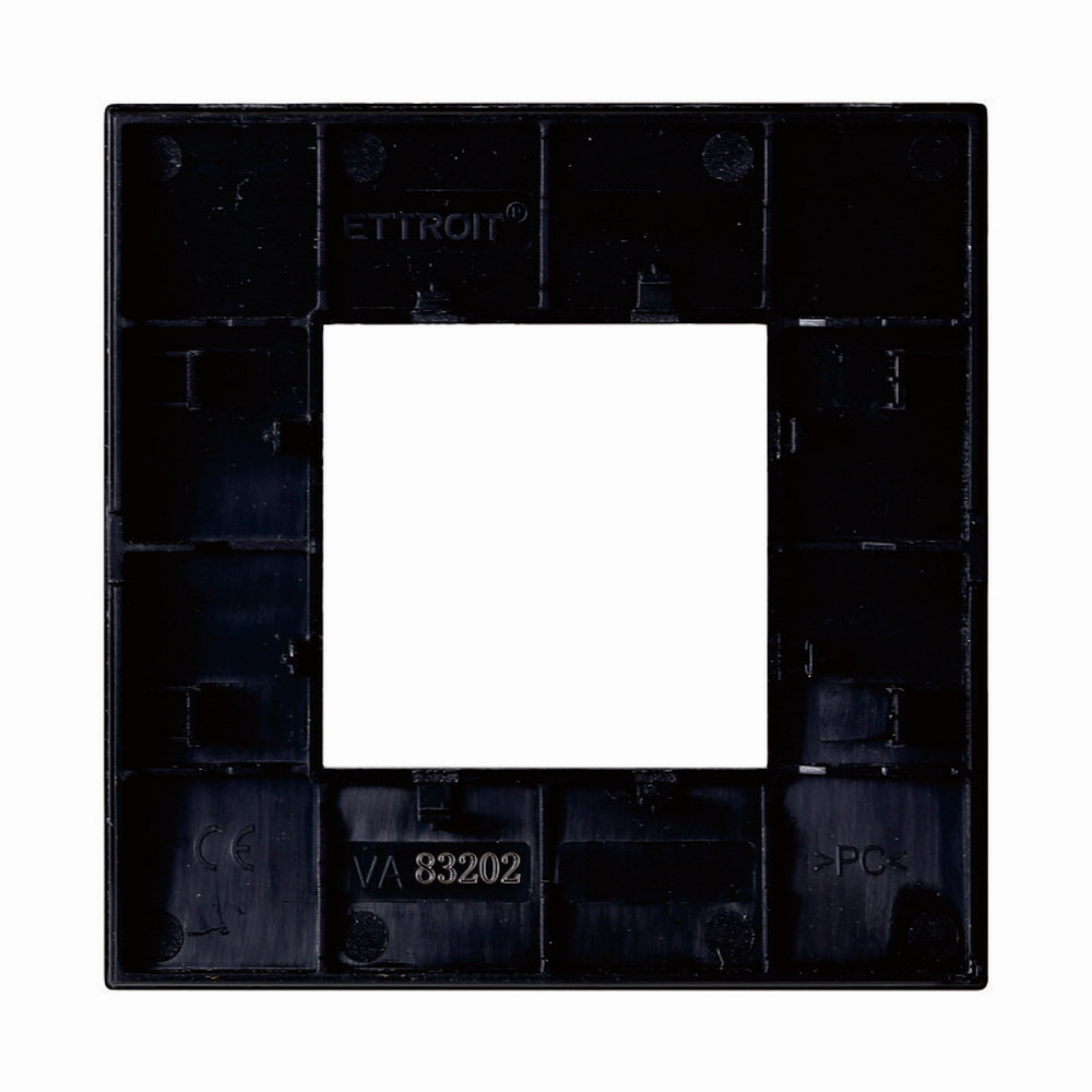 Placca 2 moduli 502 in plastica nera compatibile anche con Vimar Arké - Foto 2