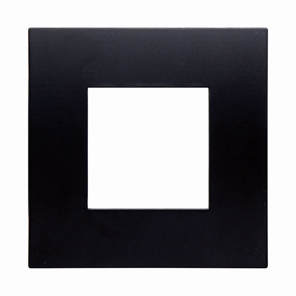 Foto principale Placca 2 moduli 502 in plastica nera compatibile anche con Vimar Arké