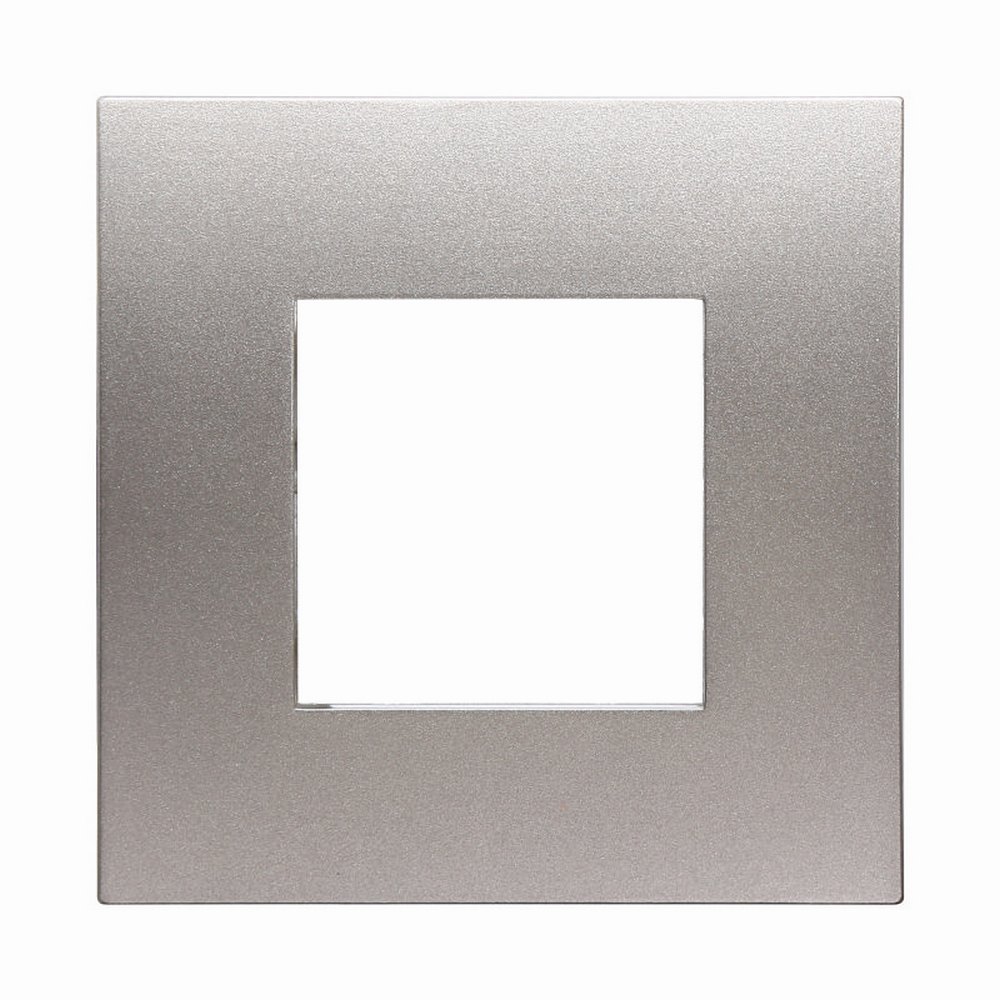 Foto principale Placca 2 moduli 502 in plastica titanio compatibile anche con Vimar Arké