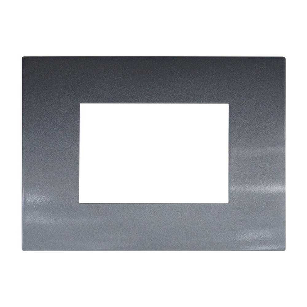Foto principale Placca 3 moduli 503 in plastica acciaio scuro compatibile anche con Vimar Arké