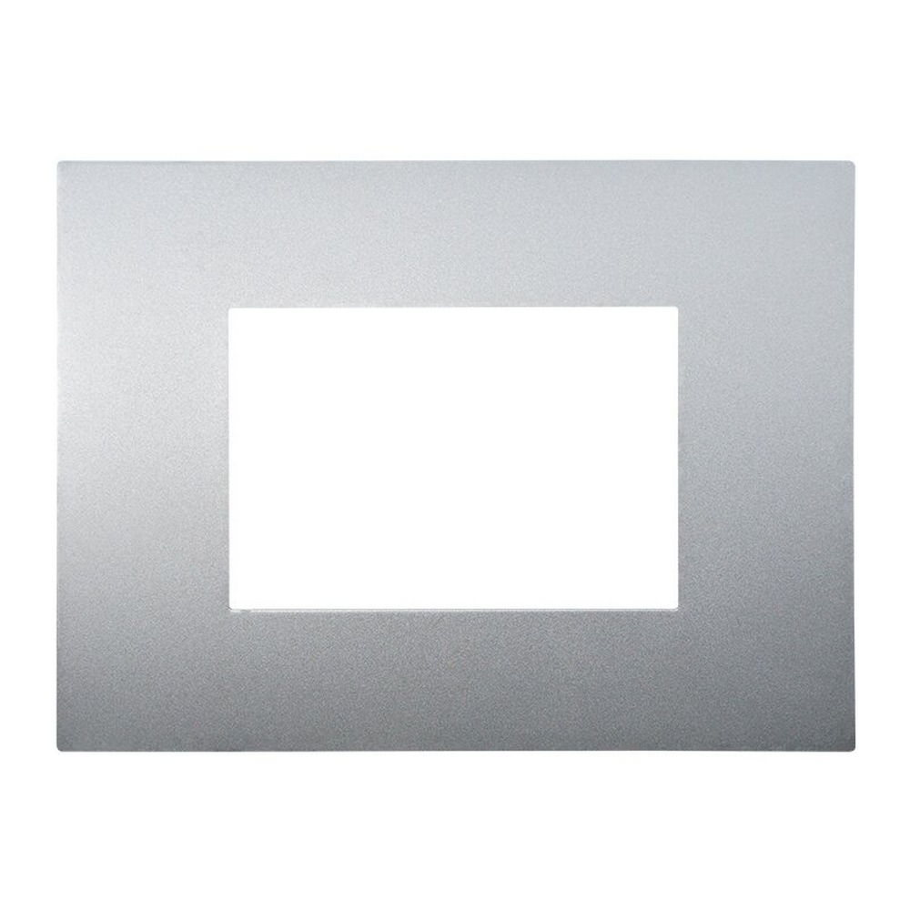 Foto principale Placca 3 moduli 503 in plastica argento compatibile anche con Vimar Arké