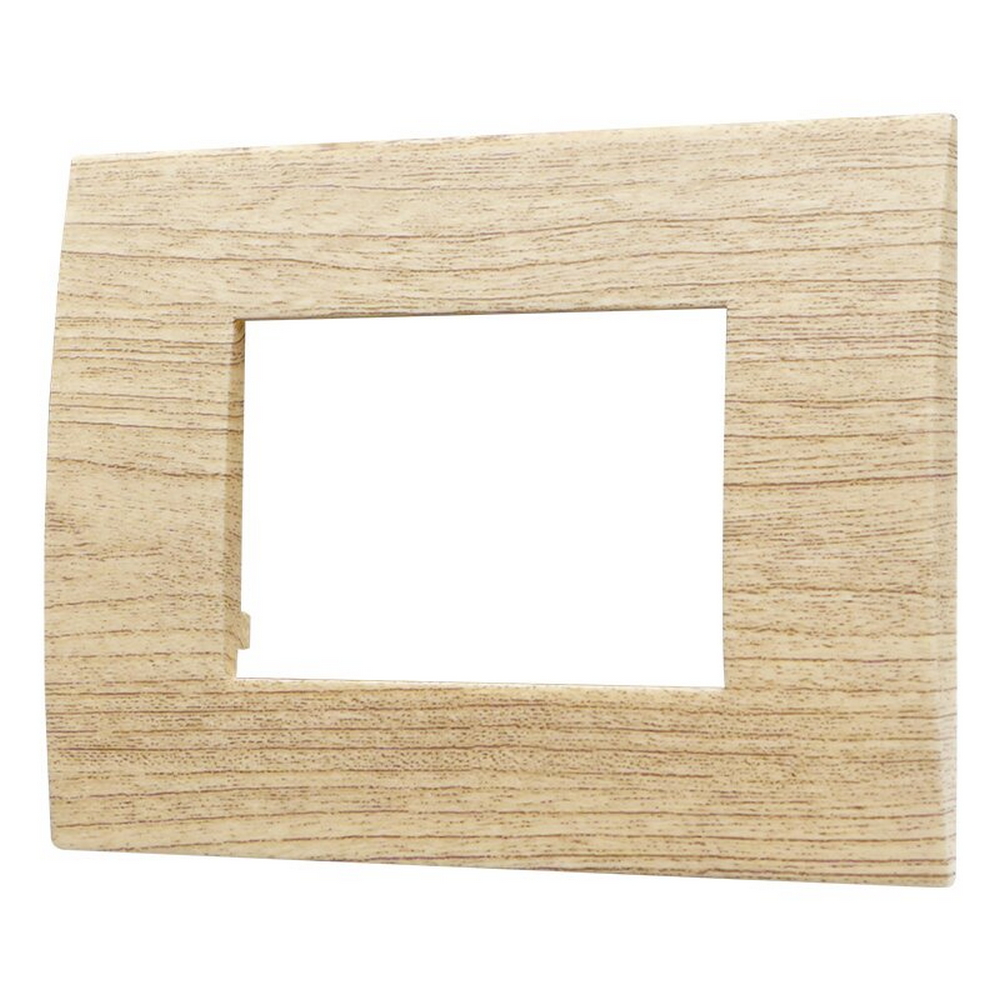 Placca 3 moduli 503 in plastica legno chiaro compatibile anche con Vimar Arké - Foto 1