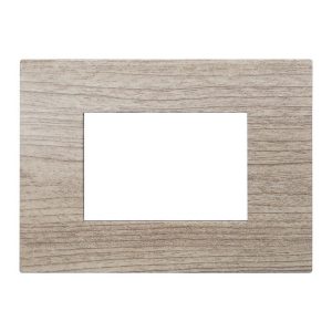 Foto principale Placca 3 moduli 503 in plastica legno chiaro compatibile anche con Vimar Arké