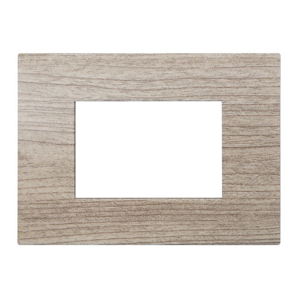 Foto principale Placca 3 moduli 503 in plastica legno chiaro compatibile anche con Vimar Arké