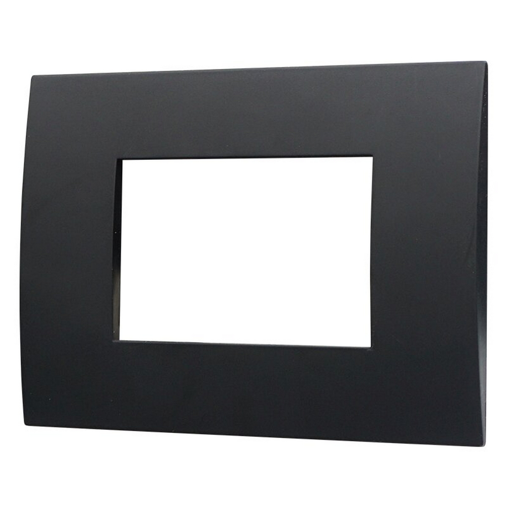 Placca 3 moduli 503 in plastica nera compatibile anche con Vimar Arké - Foto 1