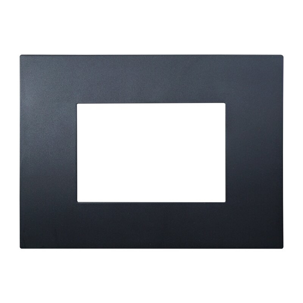 Foto principale Placca 3 moduli 503 in plastica nera compatibile anche con Vimar Arké