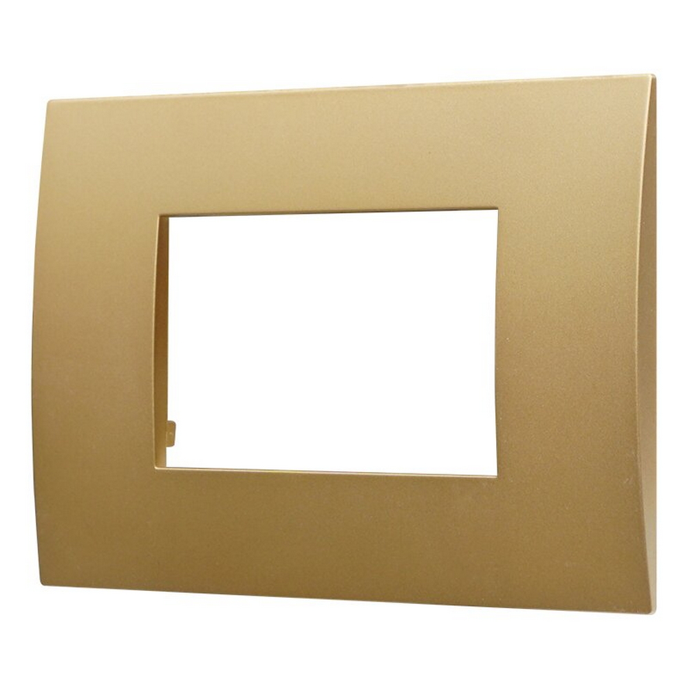 Placca 3 moduli 503 in plastica oro compatibile anche con Vimar Arké - Foto 1