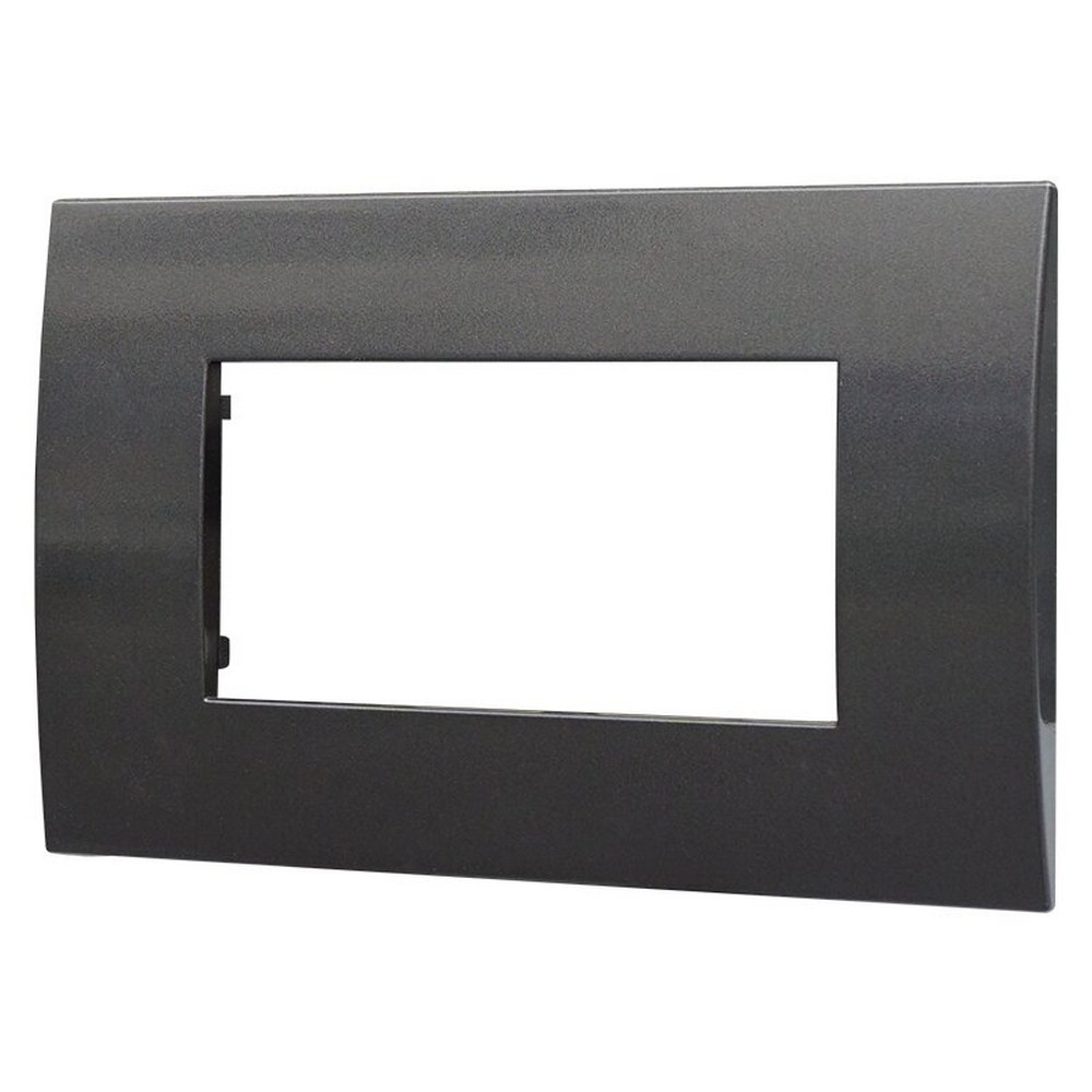 Placca 4 moduli 504 in plastica acciaio scuro compatibile anche con Vimar Arké - Foto 1