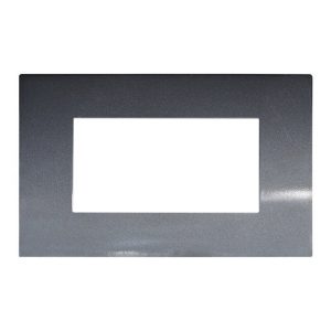 Foto principale Placca 4 moduli 504 in plastica acciaio scuro compatibile anche con Vimar Arké