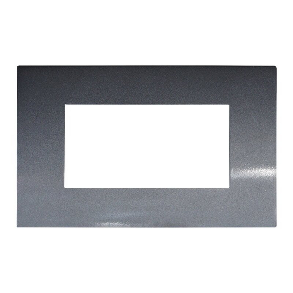 Foto principale Placca 4 moduli 504 in plastica acciaio scuro compatibile anche con Vimar Arké