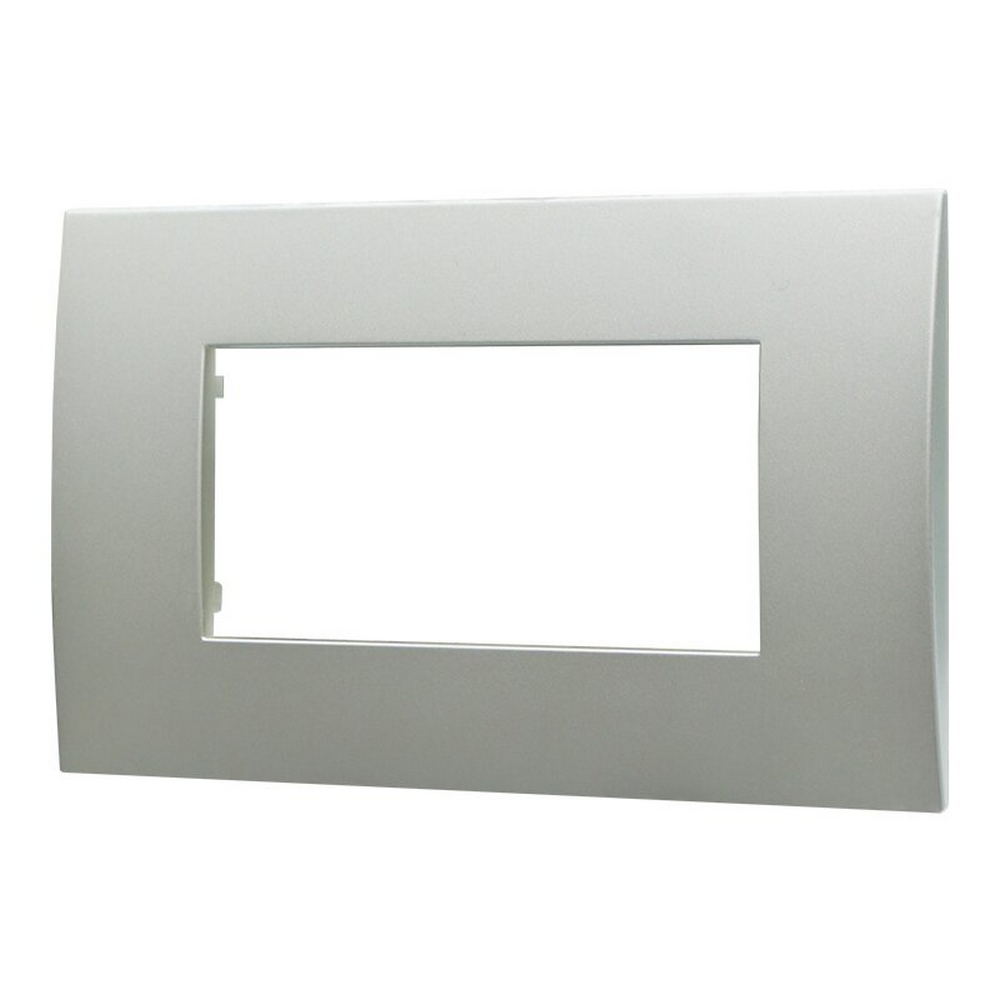 Placca 4 moduli 504 in plastica argento compatibile anche con Vimar Arké - Foto 1