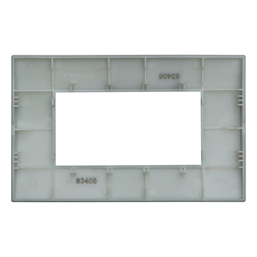 Placca 4 moduli 504 in plastica argento compatibile anche con Vimar Arké - Foto 2