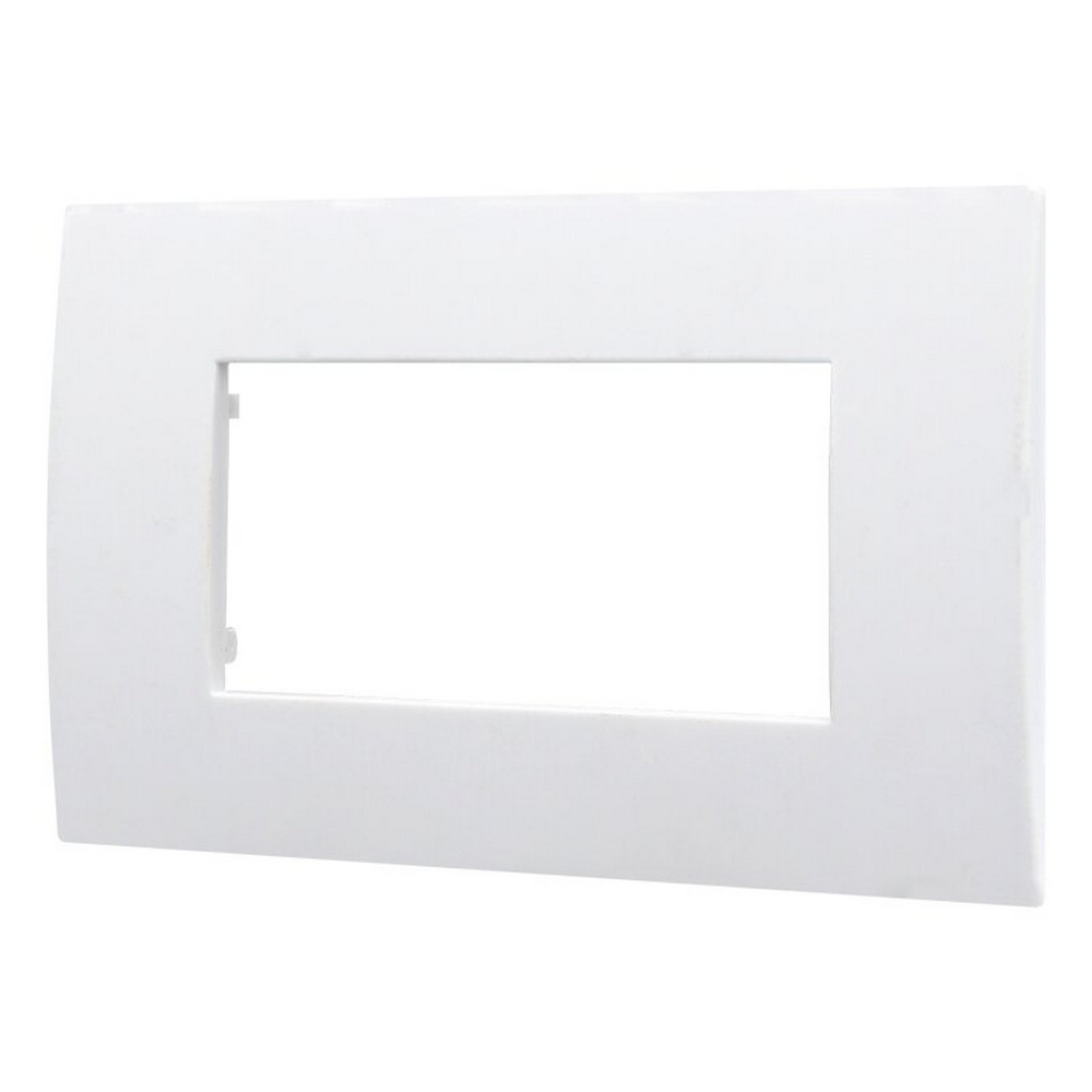 Placca 4 moduli 504 in plastica bianca compatibile anche con Vimar Arké - Foto 1