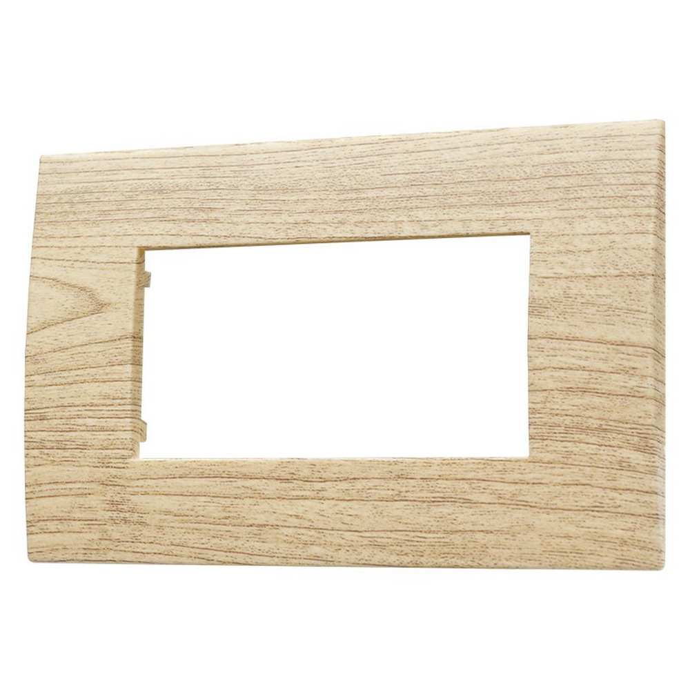 Placca 4 moduli 504 in plastica legno chiaro compatibile anche con Vimar Arké - Foto 1