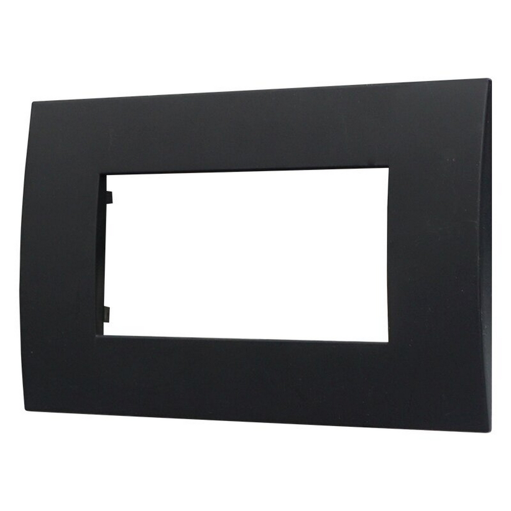 Placca 4 moduli 504 in plastica nera compatibile anche con Vimar Arké - Foto 1