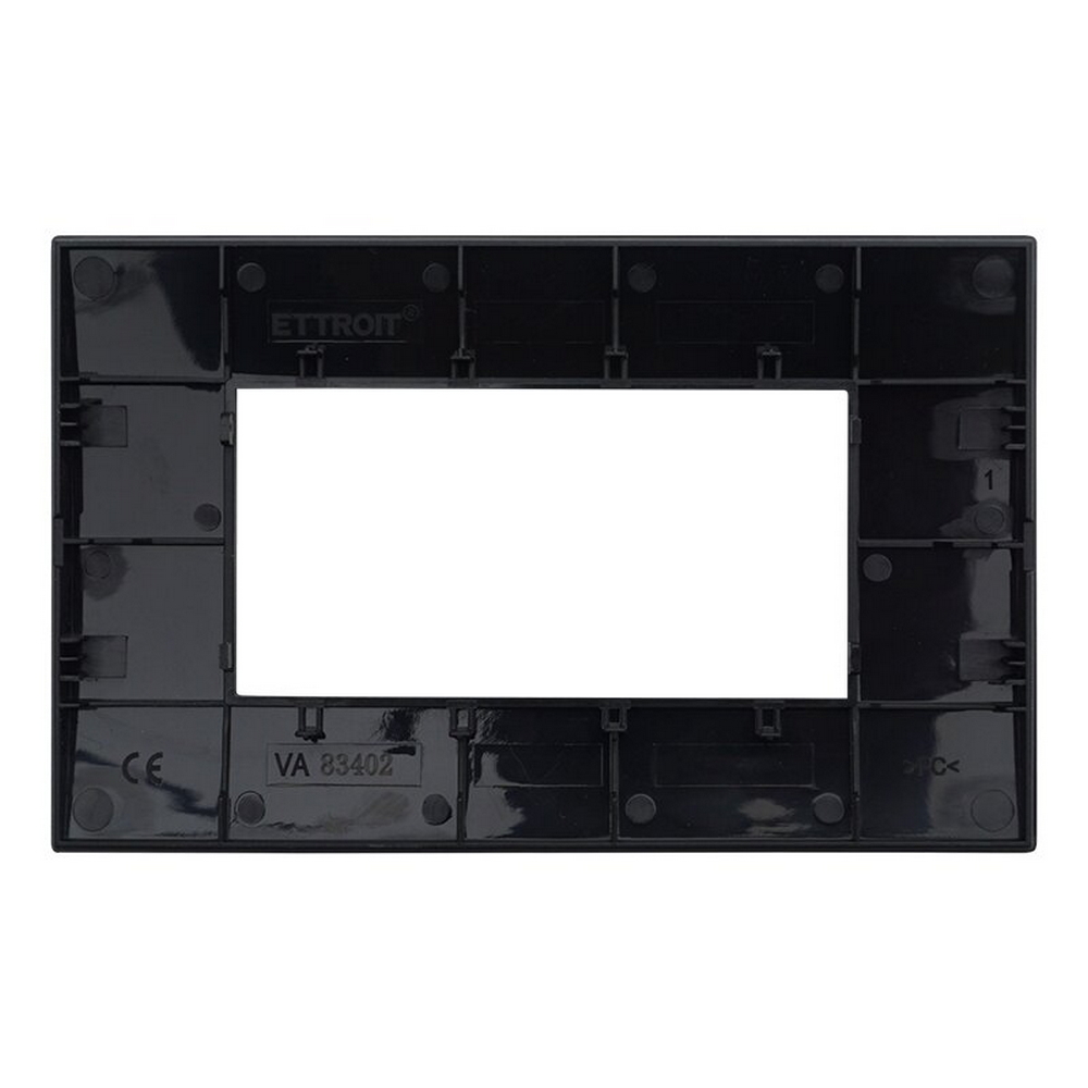 Placca 4 moduli 504 in plastica nera compatibile anche con Vimar Arké - Foto 2