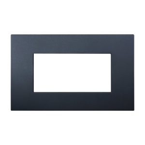 Foto principale Placca 4 moduli 504 in plastica nera compatibile anche con Vimar Arké