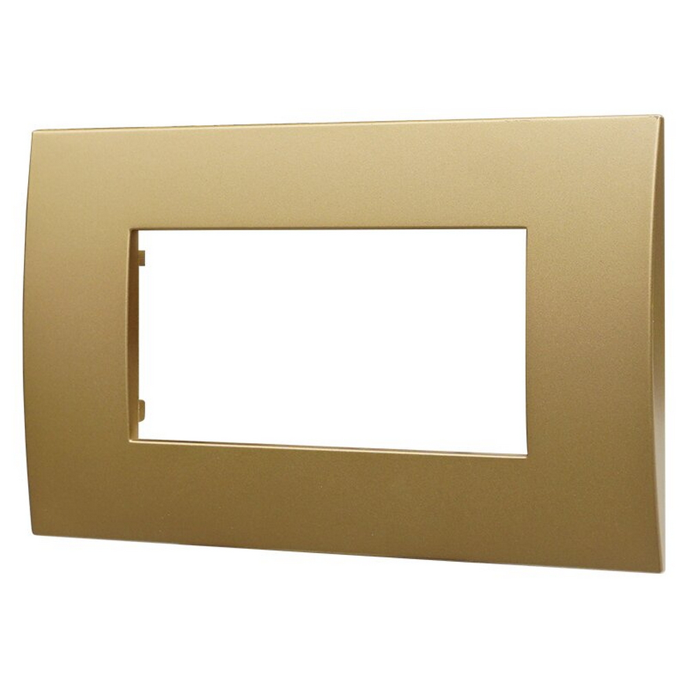 Placca 4 moduli 504 in plastica oro compatibile anche con Vimar Arké - Foto 1