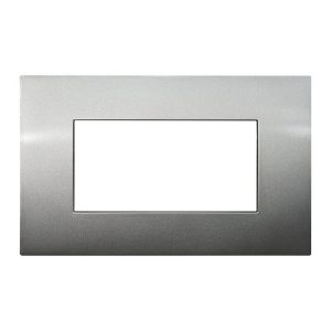 Foto principale Placca 4 moduli 504 in plastica titanio compatibile anche con Vimar Arké