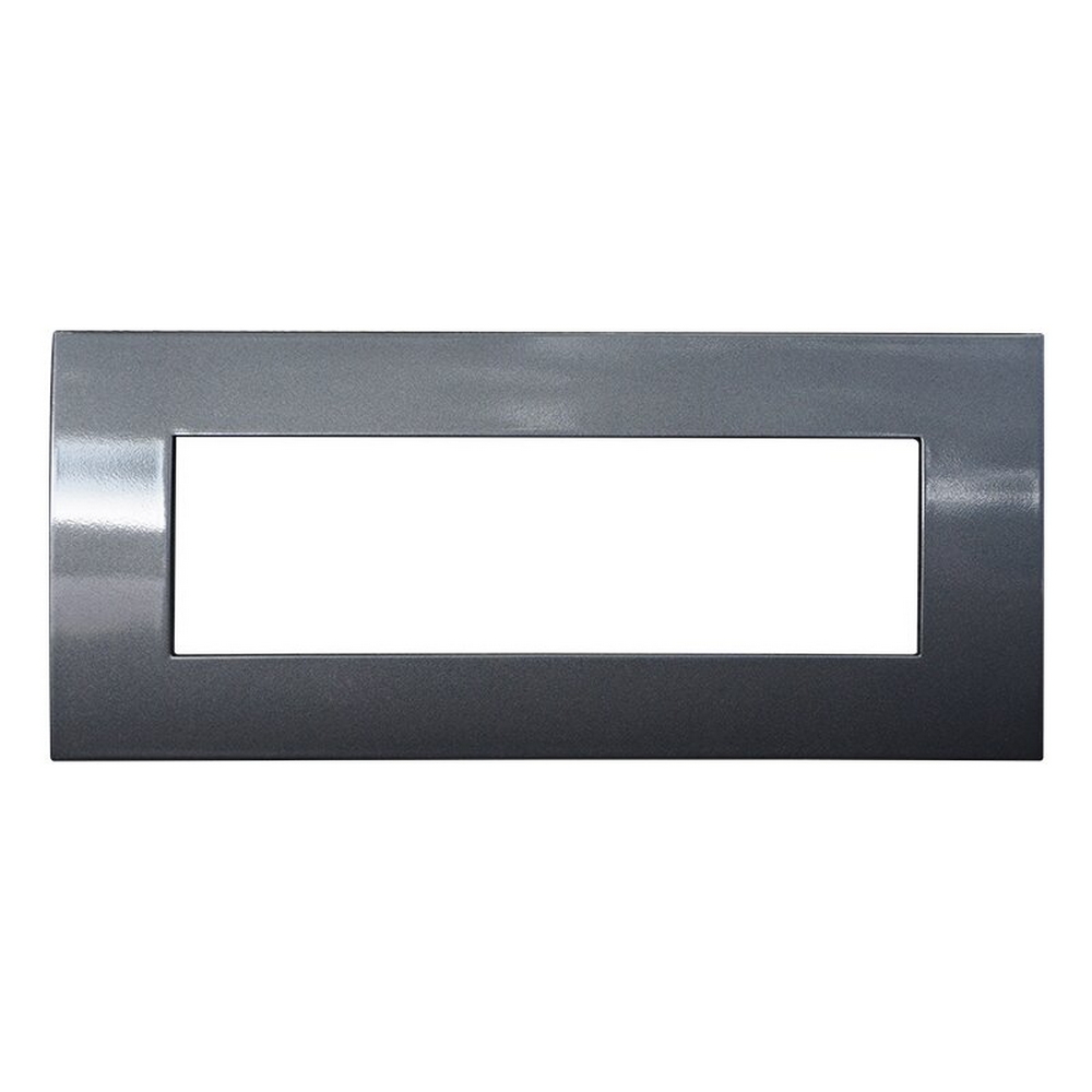 Foto principale Placca 7 moduli 507 in plastica acciao scuro compatibile anche con Vimar Arké