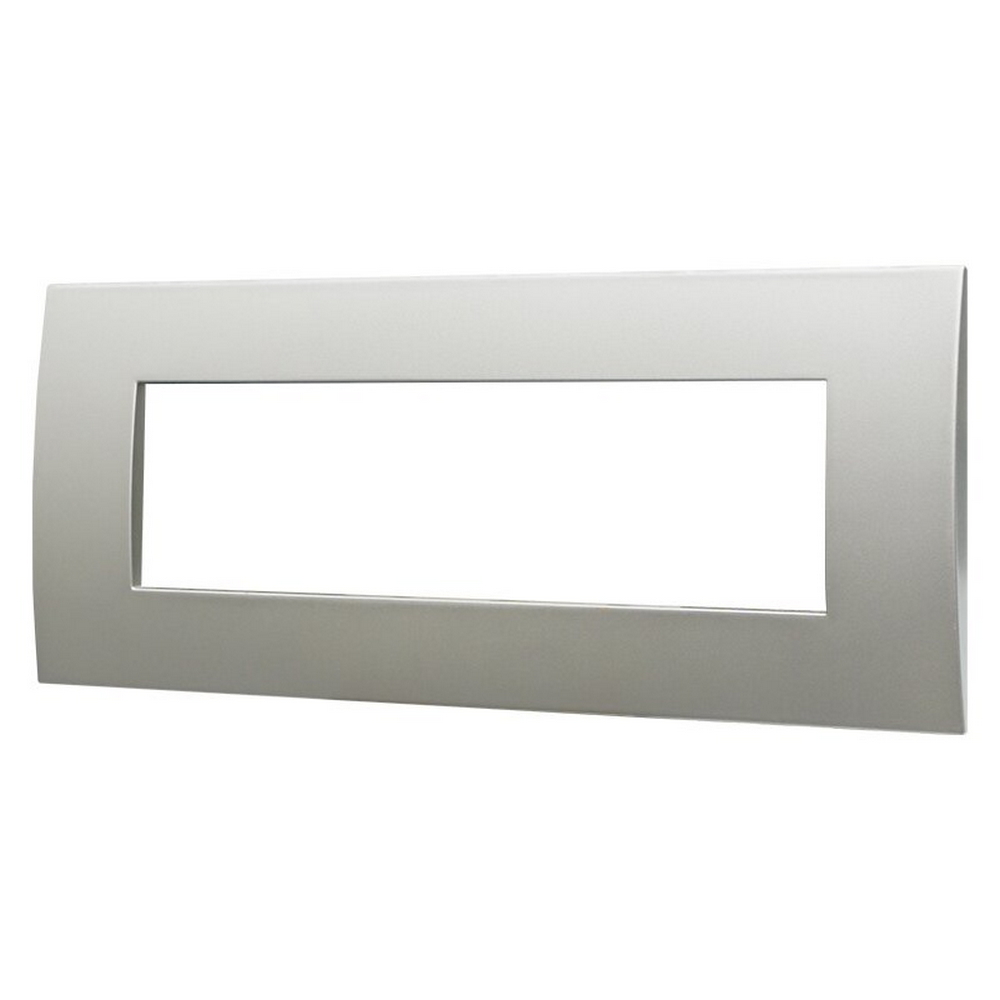 Placca 7 moduli 507 in plastica argento compatibile anche con Vimar Arké - Foto 1