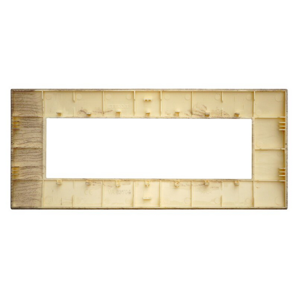 Placca 7 moduli 507 in plastica legno chiaro compatibile anche con Vimar Arké - Foto 2
