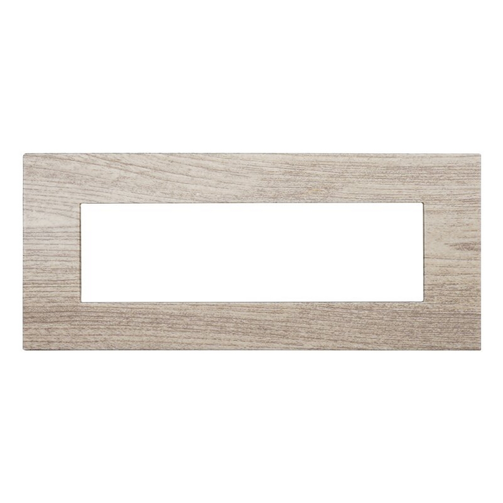 Foto principale Placca 7 moduli 507 in plastica legno chiaro compatibile anche con Vimar Arké