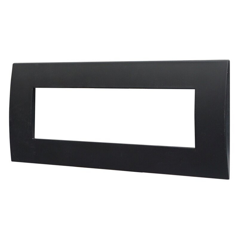 Placca 7 moduli 507 in plastica nero compatibile anche con Vimar Arké - Foto 1