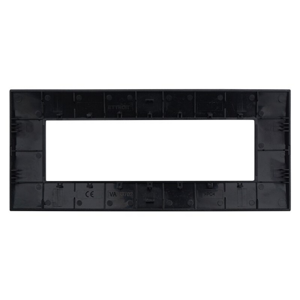 Placca 7 moduli 507 in plastica nero compatibile anche con Vimar Arké - Foto 2
