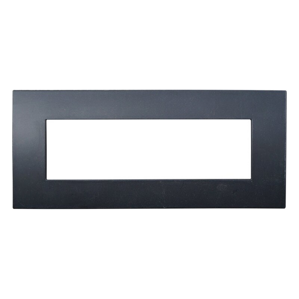 Foto principale Placca 7 moduli 507 in plastica nero compatibile anche con Vimar Arké