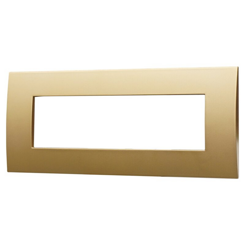 Placca 7 moduli 507 in plastica oro compatibile anche con Vimar Arké - Foto 1