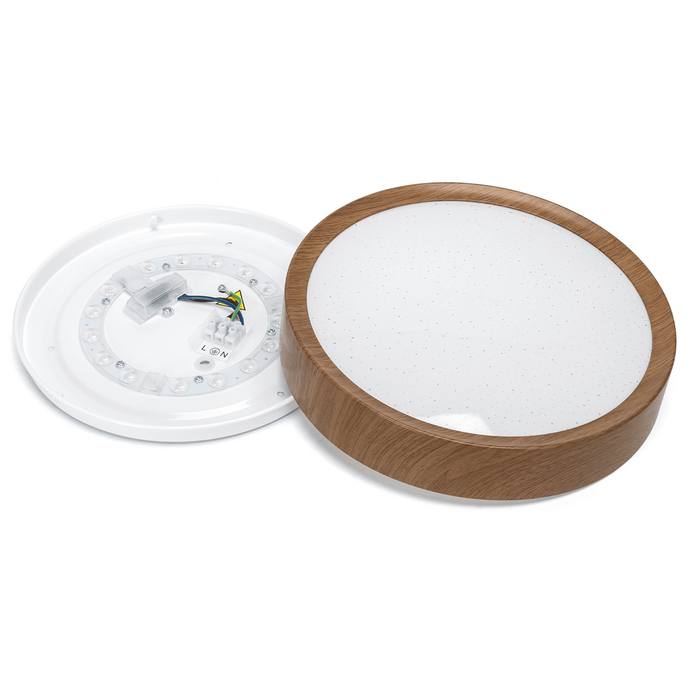 Plafoniera Led 12W Cornice marrone rotonda Bianco caldo 3000K Aigostar - Foto 3