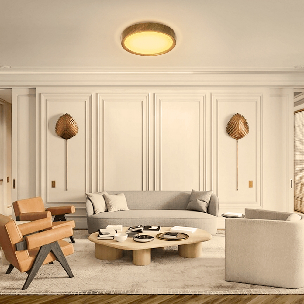 Plafoniera Led 12W Cornice marrone rotonda Bianco caldo 3000K Aigostar - Foto 4