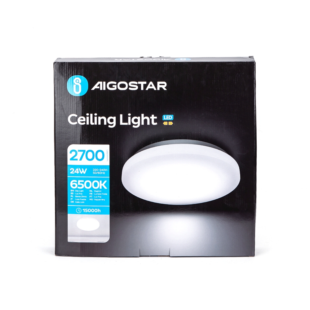Plafoniera Led 24W Bianca Rotonda Bianco freddo 6500K Aigostar - Foto 1