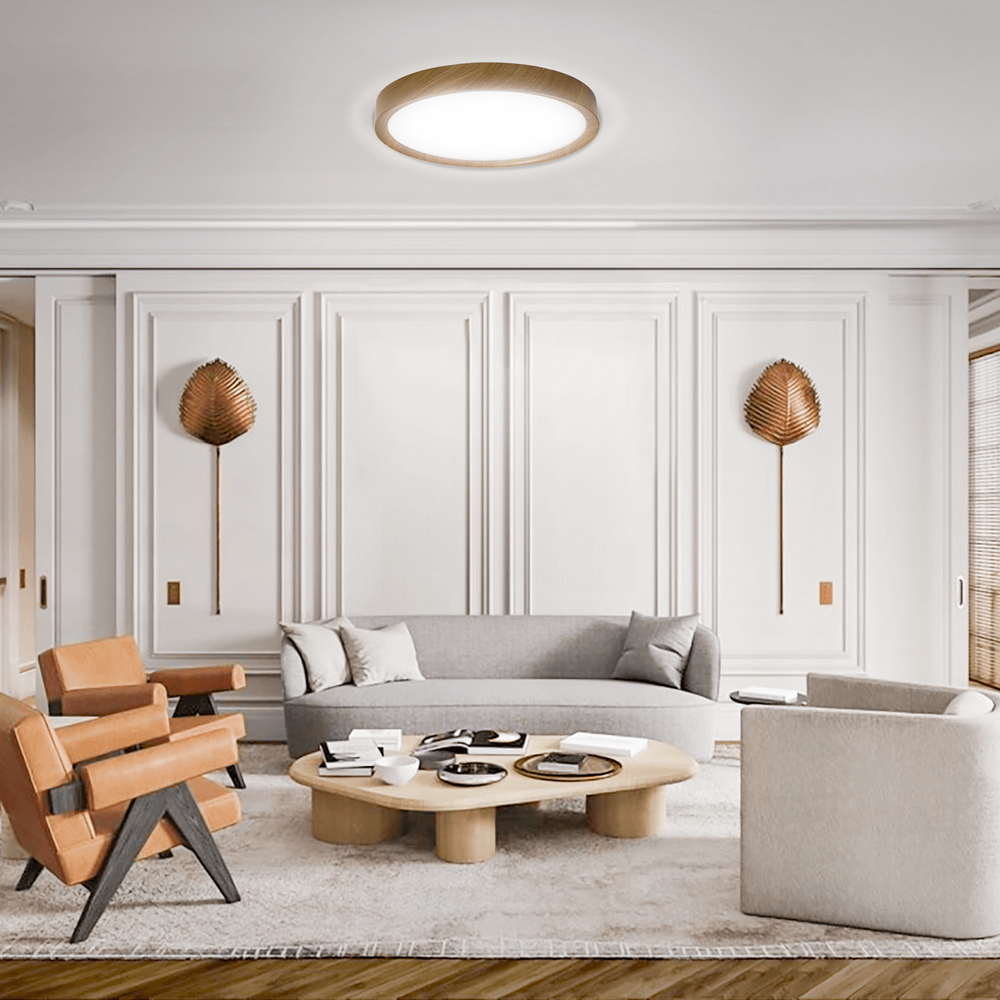 Plafoniera Led 24W Cornice marrone rotonda Bianco freddo 6500K Aigostar - Foto 4
