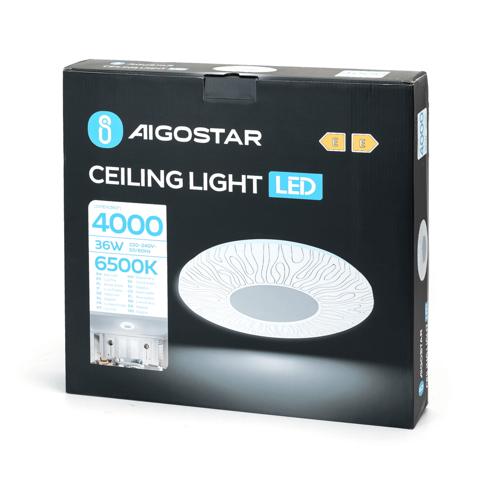 Plafoniera Led 36W Line rotonda Bianco freddo 6500K Aigostar - Foto 5