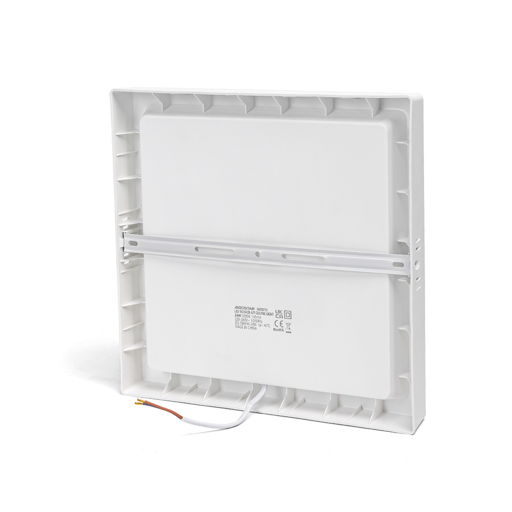 Plafoniera Led slim 24W Bianca Quadrata Bianco neutro 4000K Aigostar - Foto 1