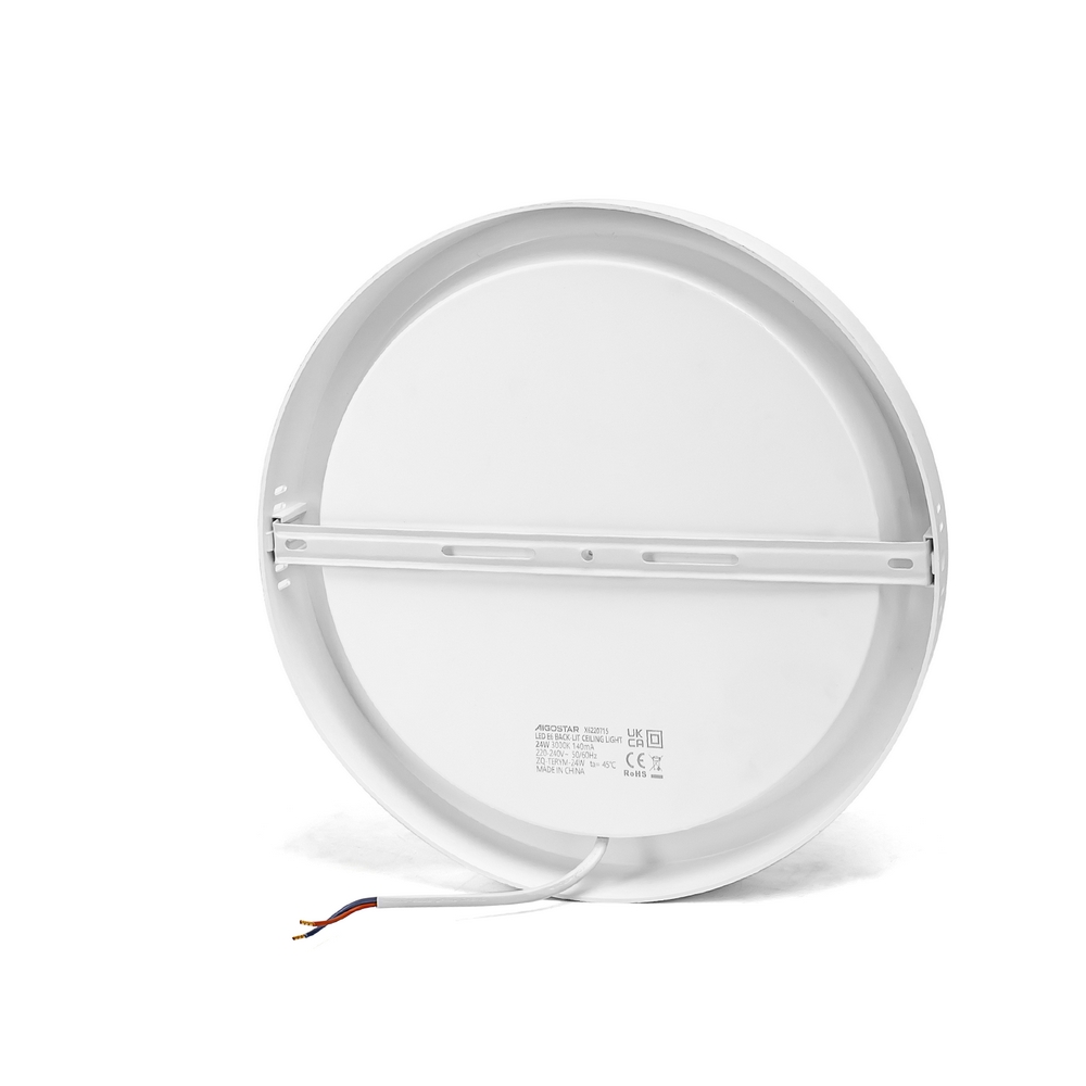 Plafoniera Led slim 24W Bianca Rotonda Bianco caldo 3000K Aigostar - Foto 1