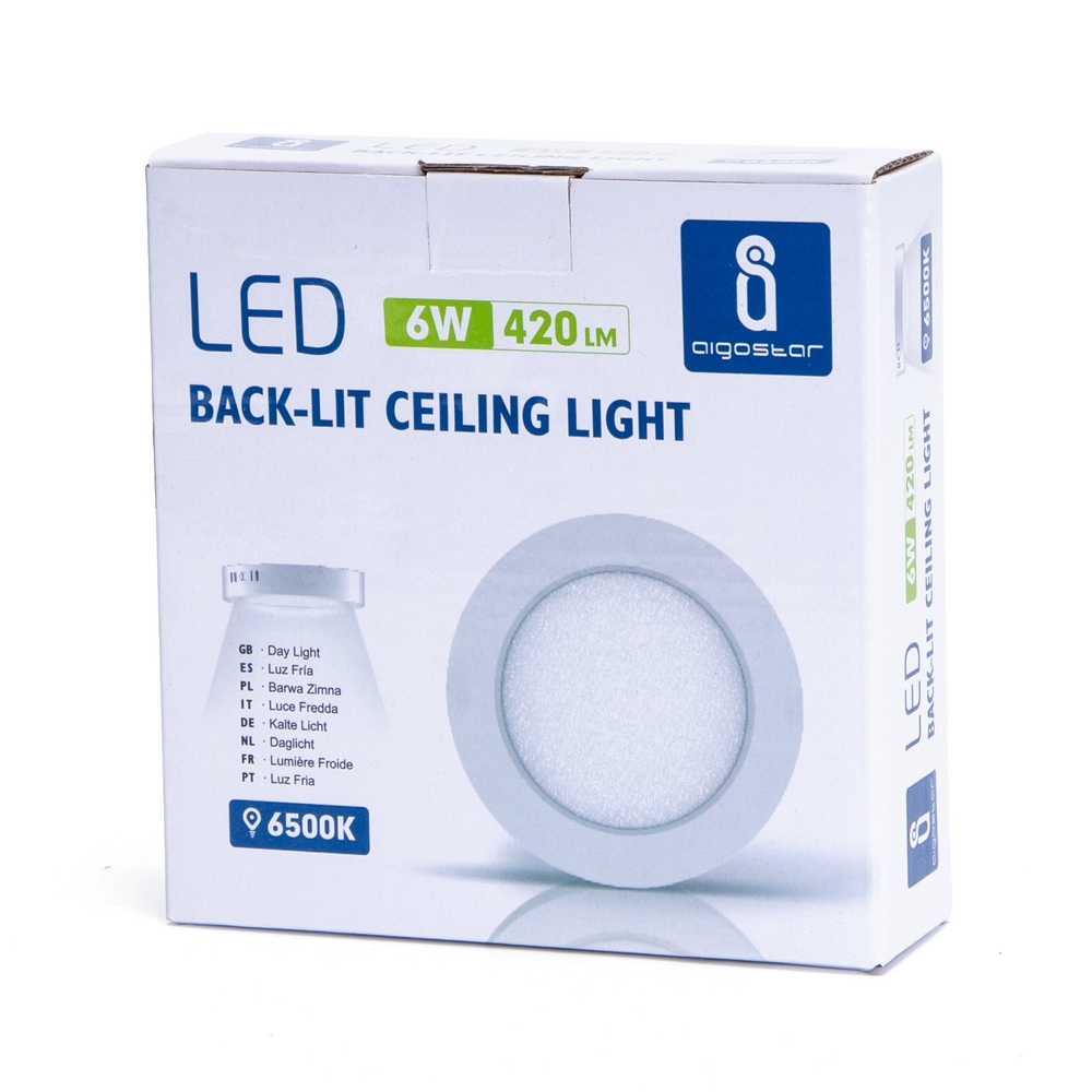 Plafoniera Led slim 6W Bianca Rotonda Bianco freddo 6500K Aigostar - Foto 2