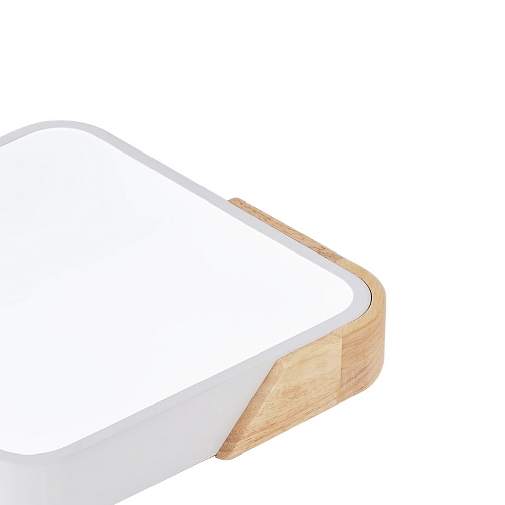 Plafoniera Led Wood 24W Bianca e Marrone Quadrata CCT luce regolabile con telecomando M LEDME - Foto 1