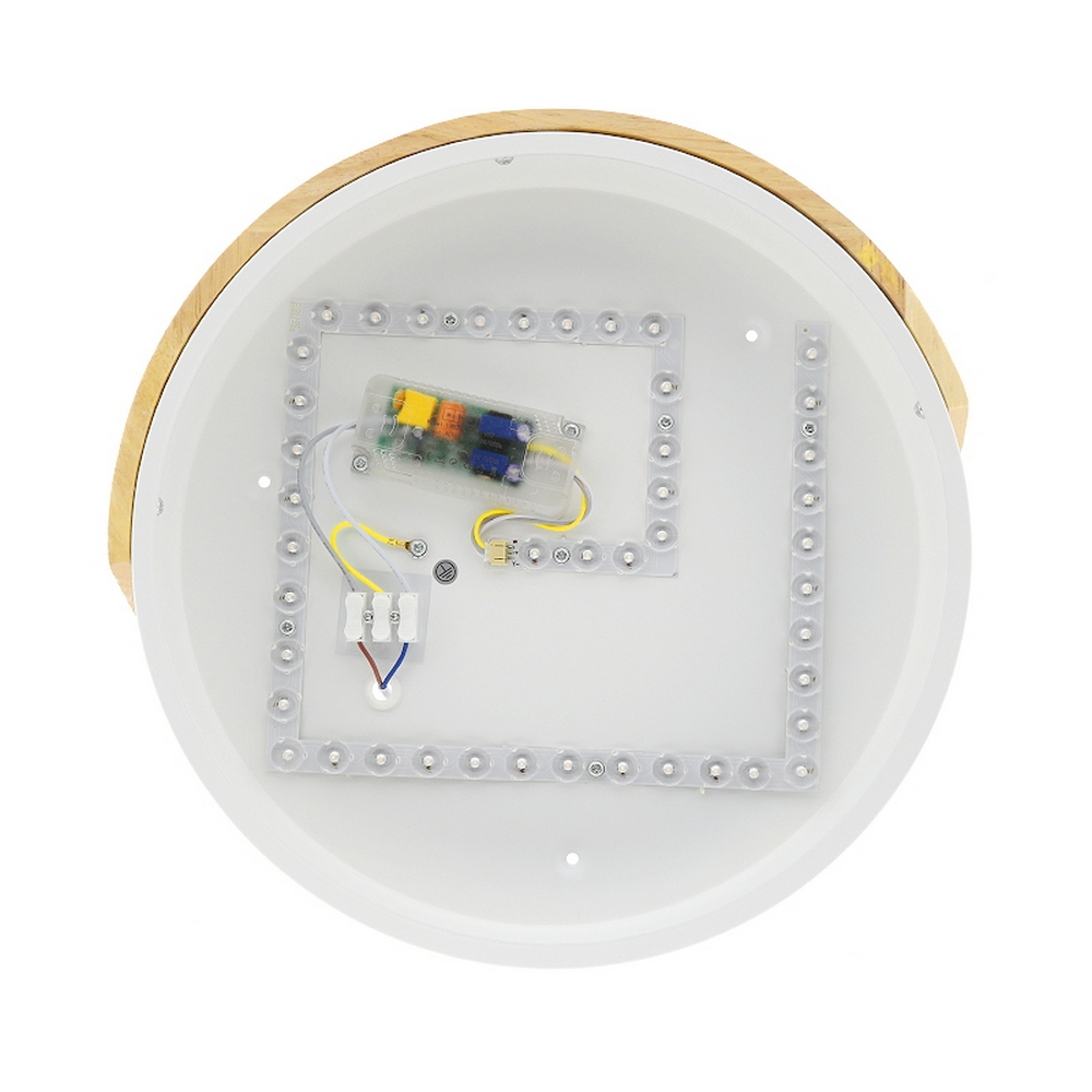 Plafoniera Led Wood 24W Bianca e Marrone Rotonda CCT luce regolabile con telecomando M LEDME - Foto 2