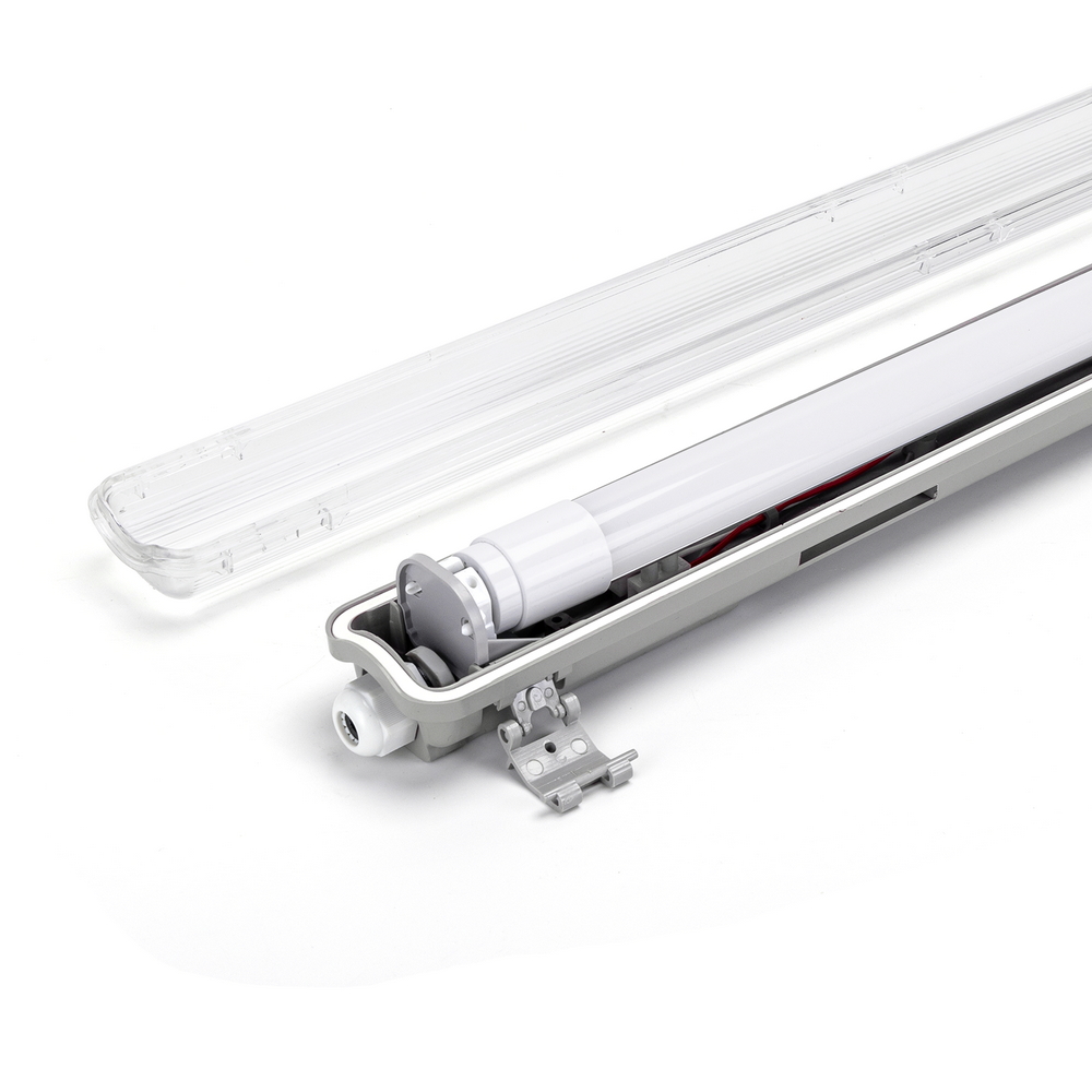 Plafoniera stagna a 1 posto con Tubo Led G13 T8 incluso da 60cm IP65 Bianco neutro 4000K Aigostar - Foto 2
