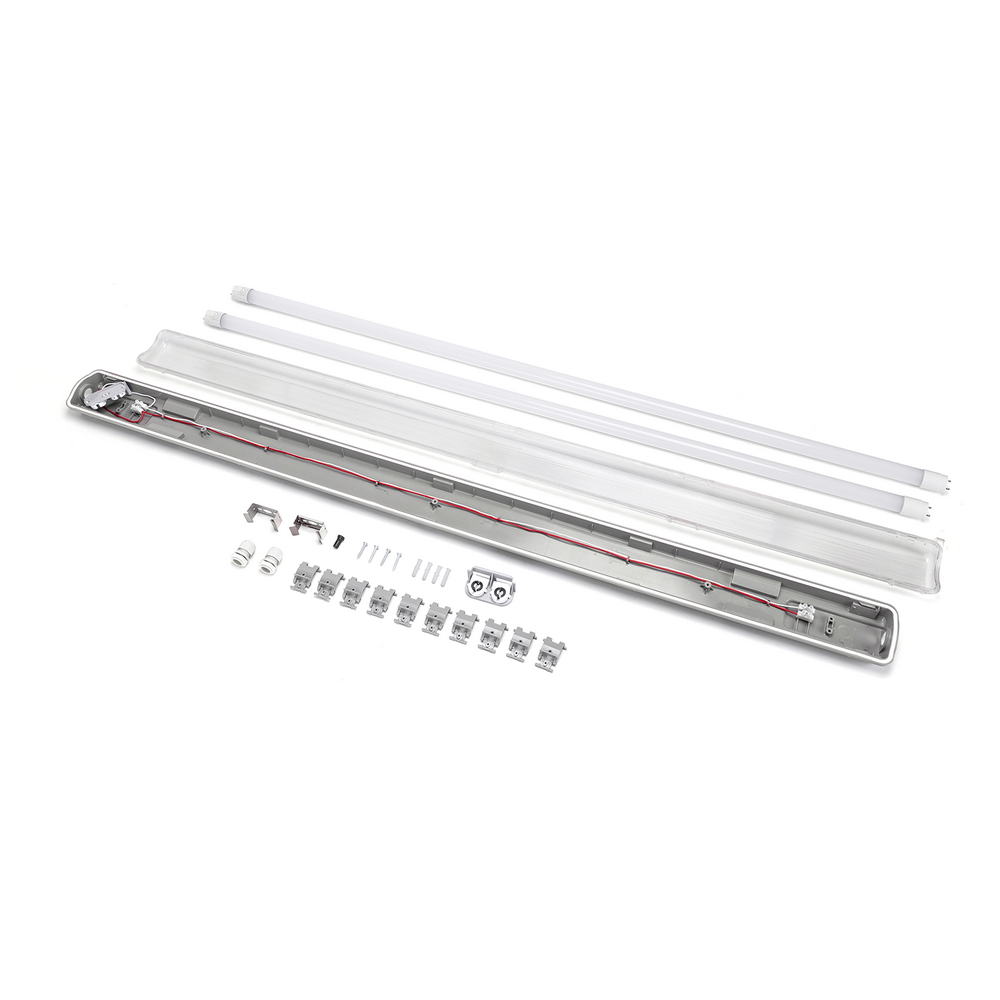 Plafoniera stagna a 2 posti con Tubi Led G13 T8 inclusi da 120cm in plastica Bianco freddo 6500K Aigostar - Foto 3