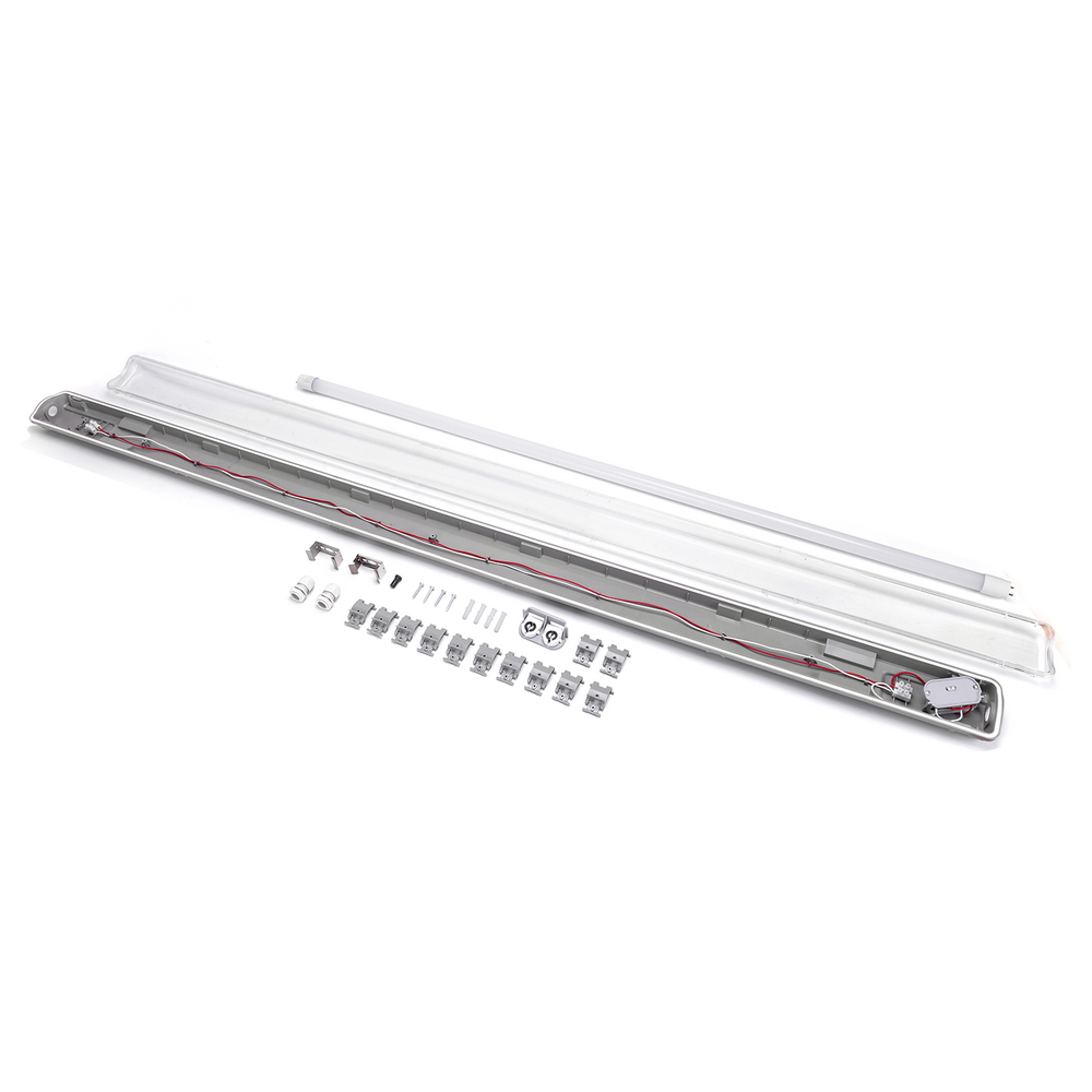 Plafoniera stagna a 2 posti con Tubi Led G13 T8 inclusi da 150cm in plastica Bianco freddo 6500K Aigostar - Foto 3