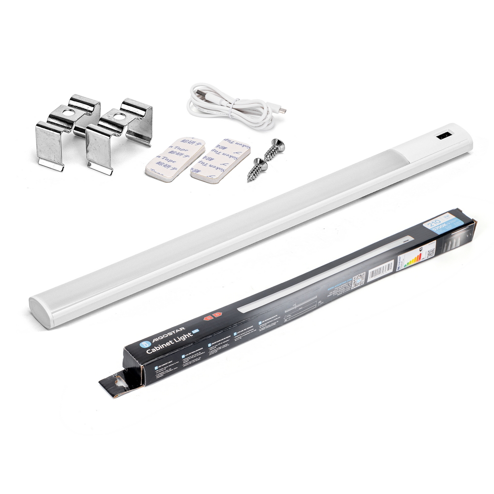 Reglette Led Luce per armadio 3W da 30 cm Bianco freddo 5700K con sensore di movimento Aigostar - Foto 1