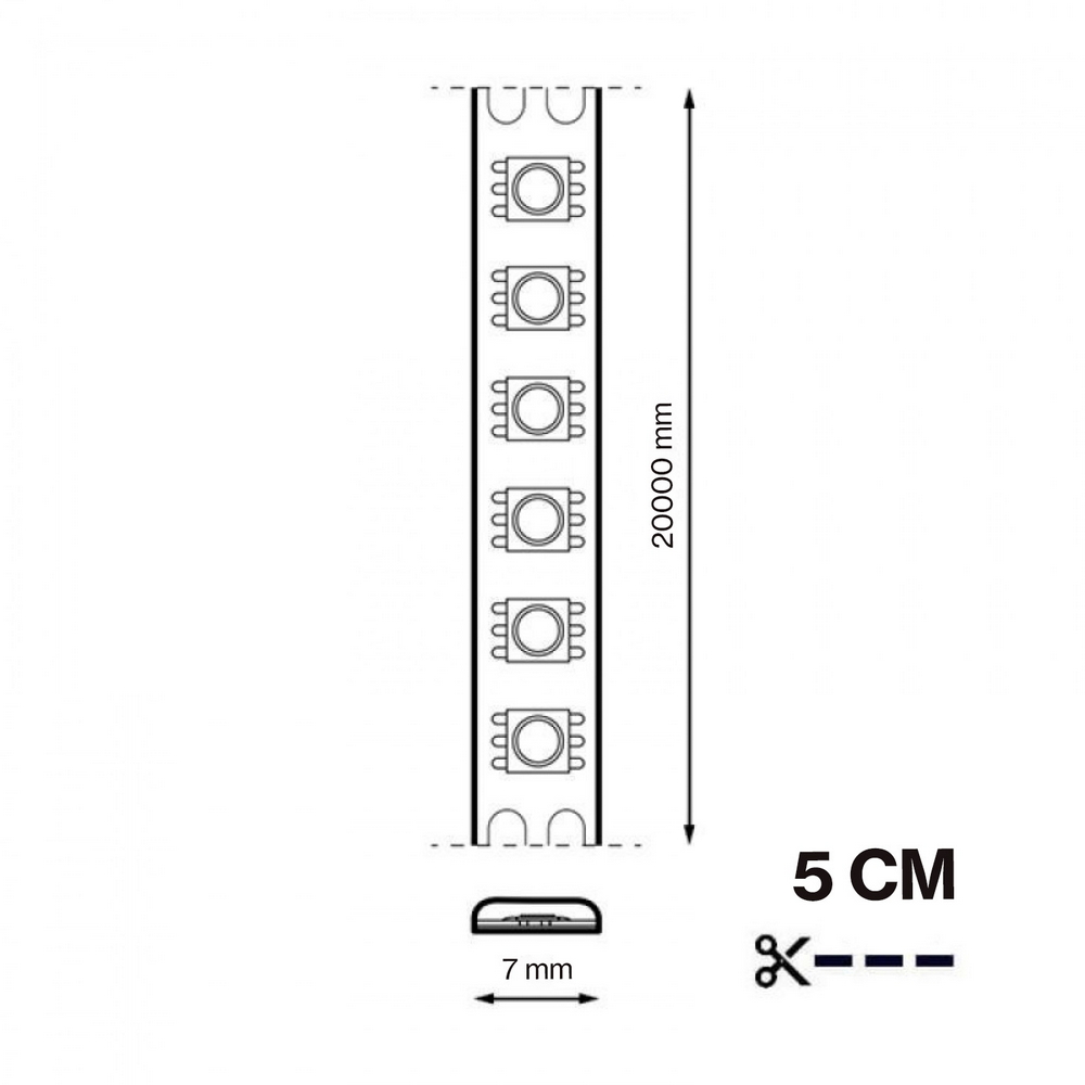 Striscia Led 12V 180W SMD 2835 20 metri IP44 flessibile Bianco neutro 4000K M LEDME - Foto 1