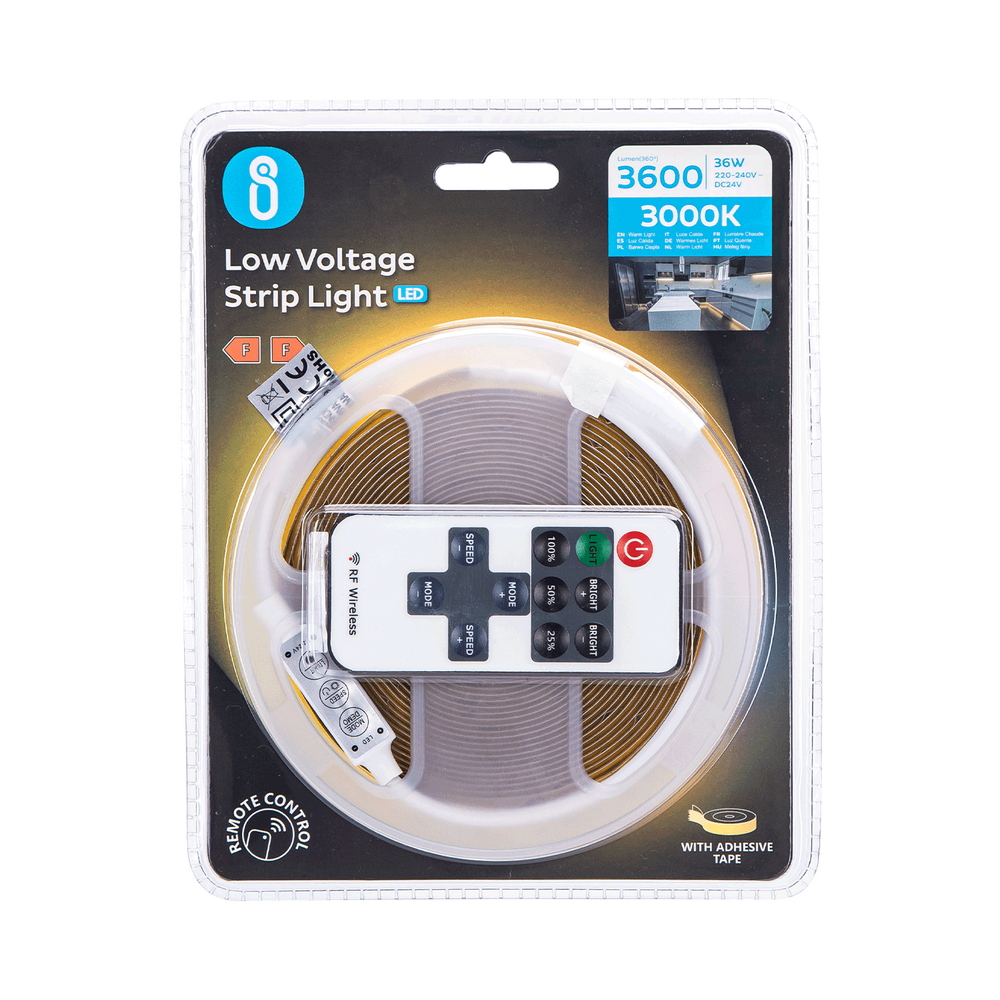 Striscia Led 24V 36W COB 5 metri IP20 Bianco caldo 3000K Aigostar - Foto 4