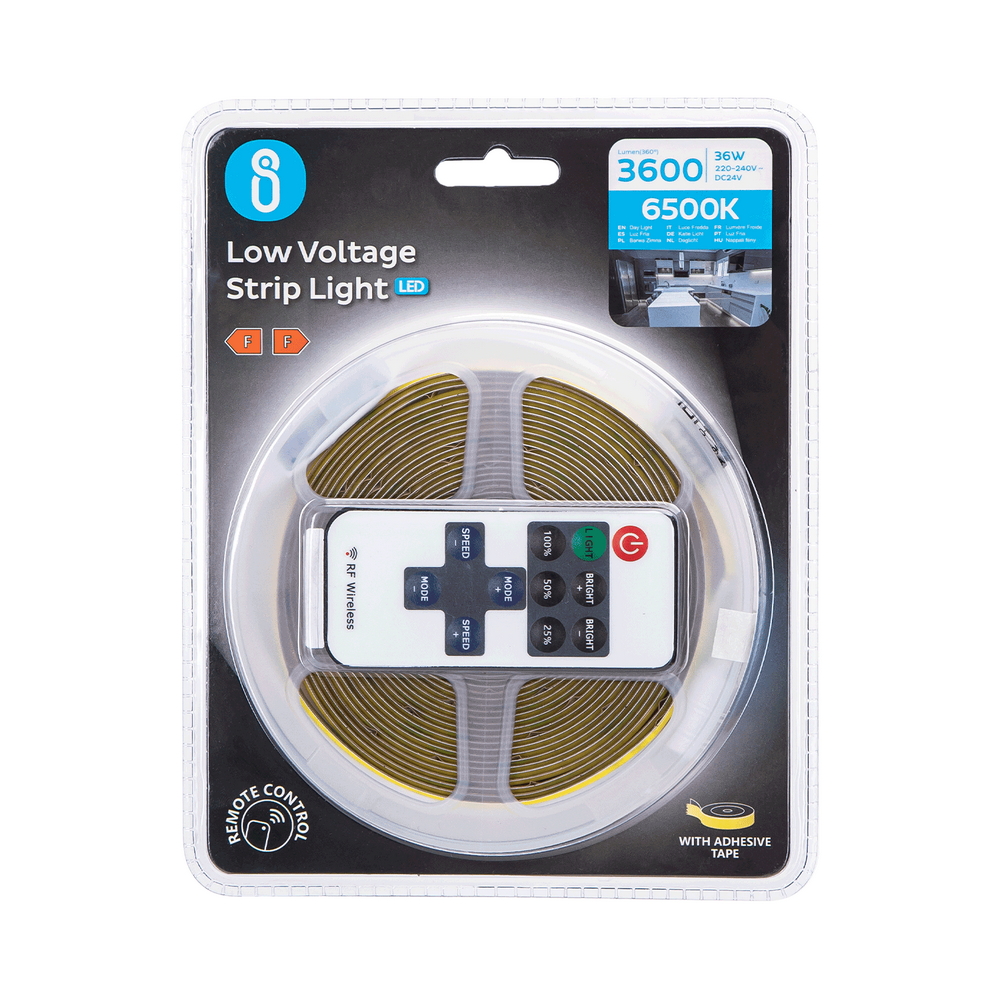 Striscia Led 24V 36W COB 5 metri IP20 Bianco freddo 6500K Aigostar - Foto 4