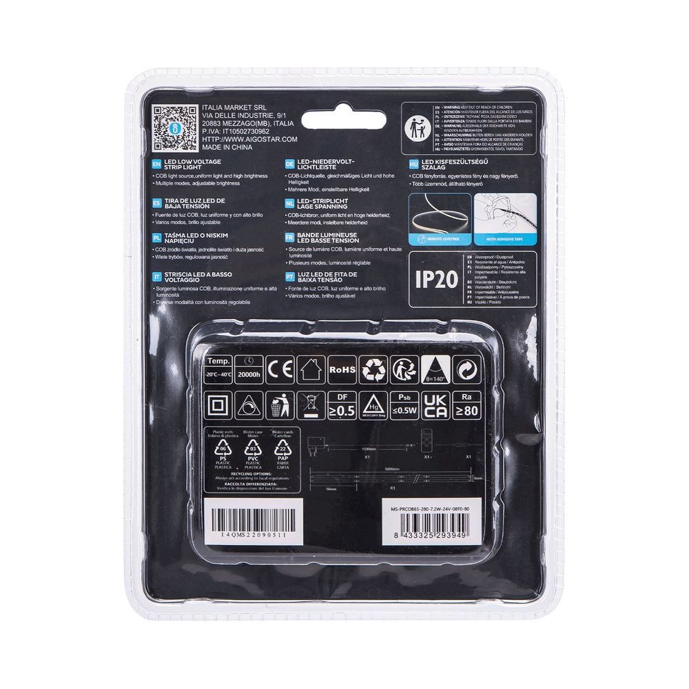 Striscia Led 24V 36W COB 5 metri IP20 Bianco freddo 6500K Aigostar - Foto 5
